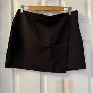 Black Asymmetric Mini Skirt